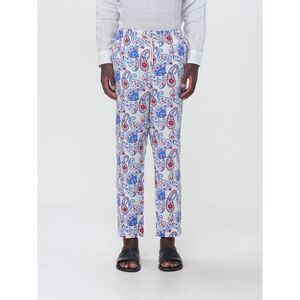 Straight-Leg Ethnic Pattern Linen Trousers Peninsula With Drawstring